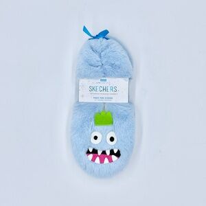 NEW Skechers Monsters Blue Faux Fur Cozies Slippers Boys size L/XL (13-3)